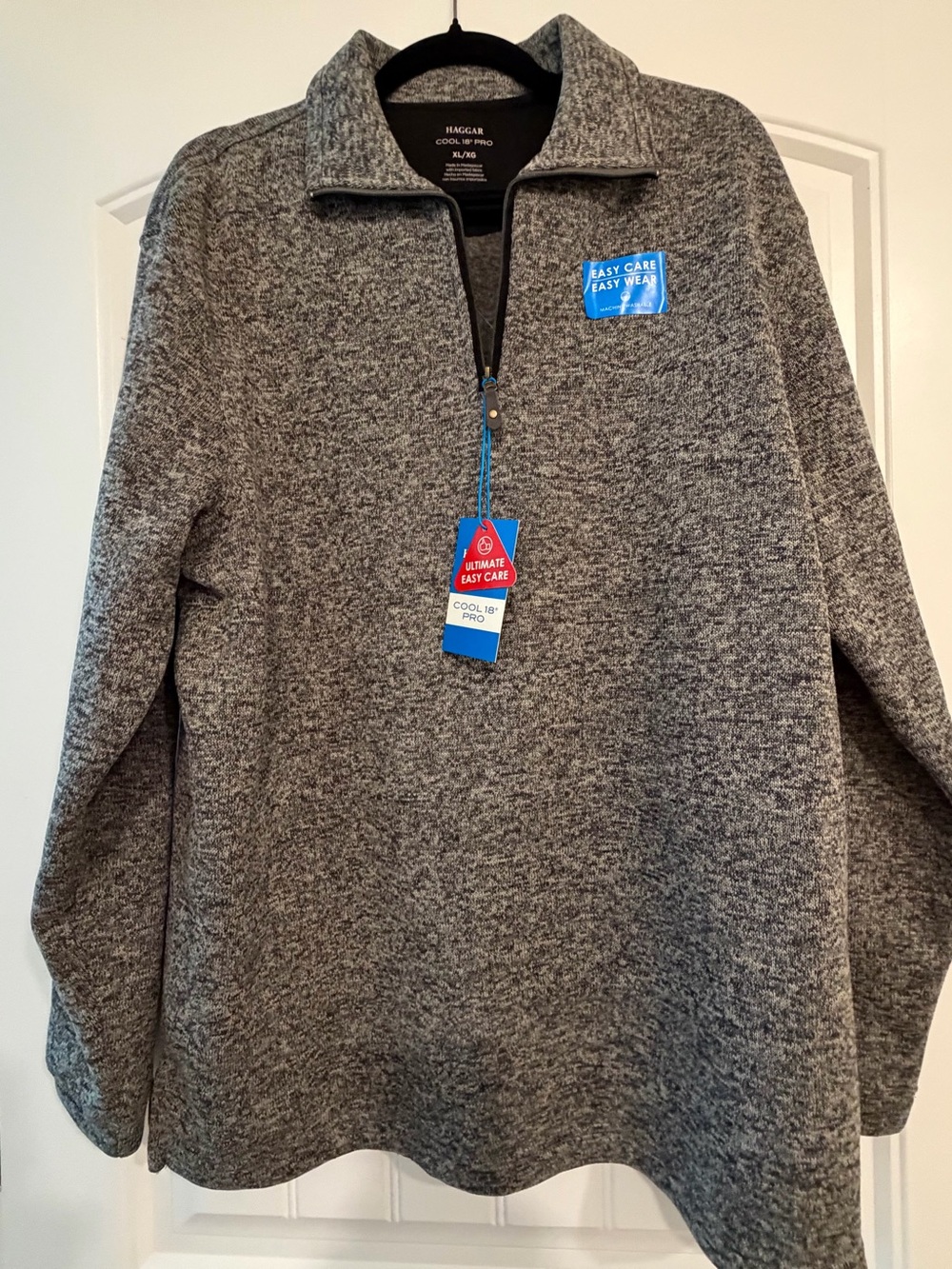 Haggar Men's Heather Gray Half-Zip Pullover Sweater